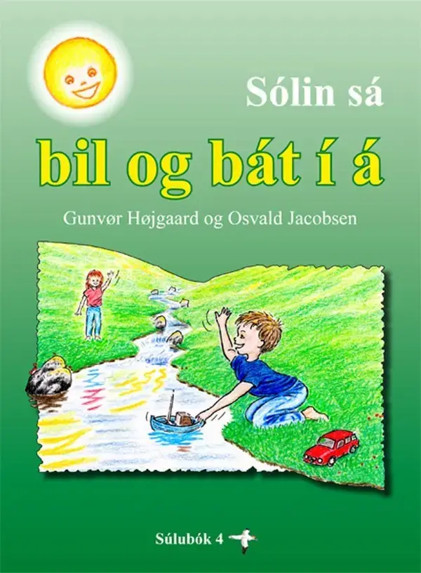 Sólin sá bil og bát í á