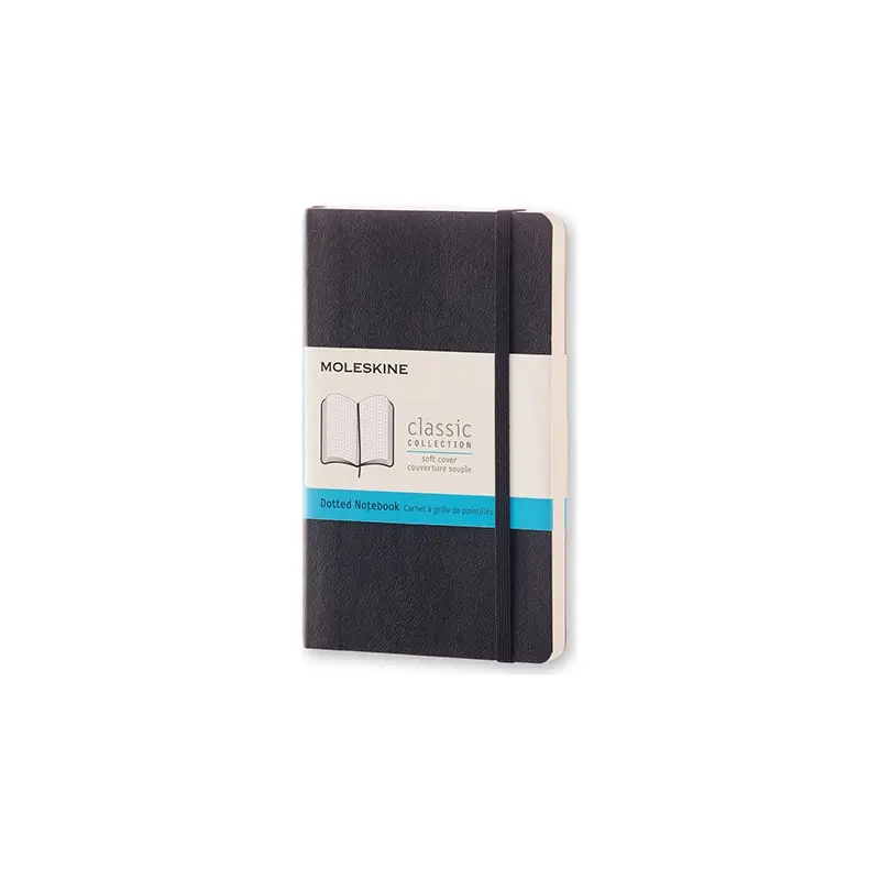 Notesbog Moleskine pocket sort m/192 prikket ark soft cover