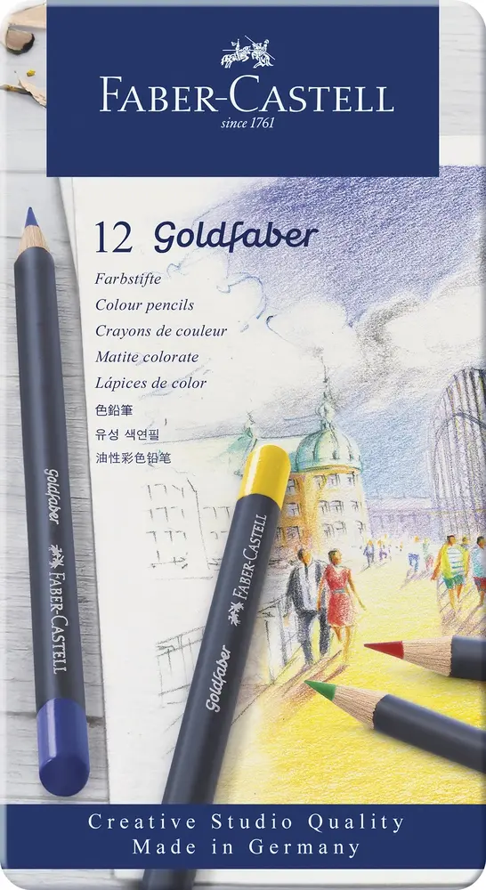 Farveblyant goldFaber tin 12 ass