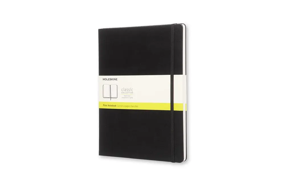 Notesbog Moleskine x-large sort m/192 blanke ark hard cover