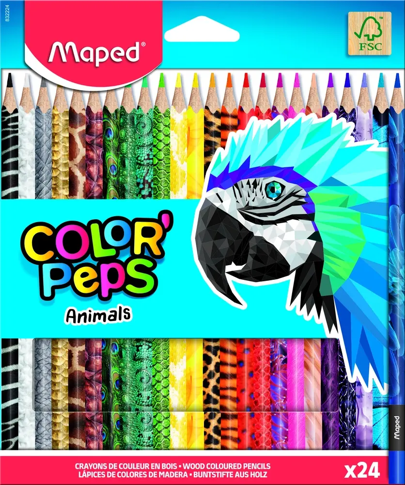 Farveblyant Maped colorpeps animals 24