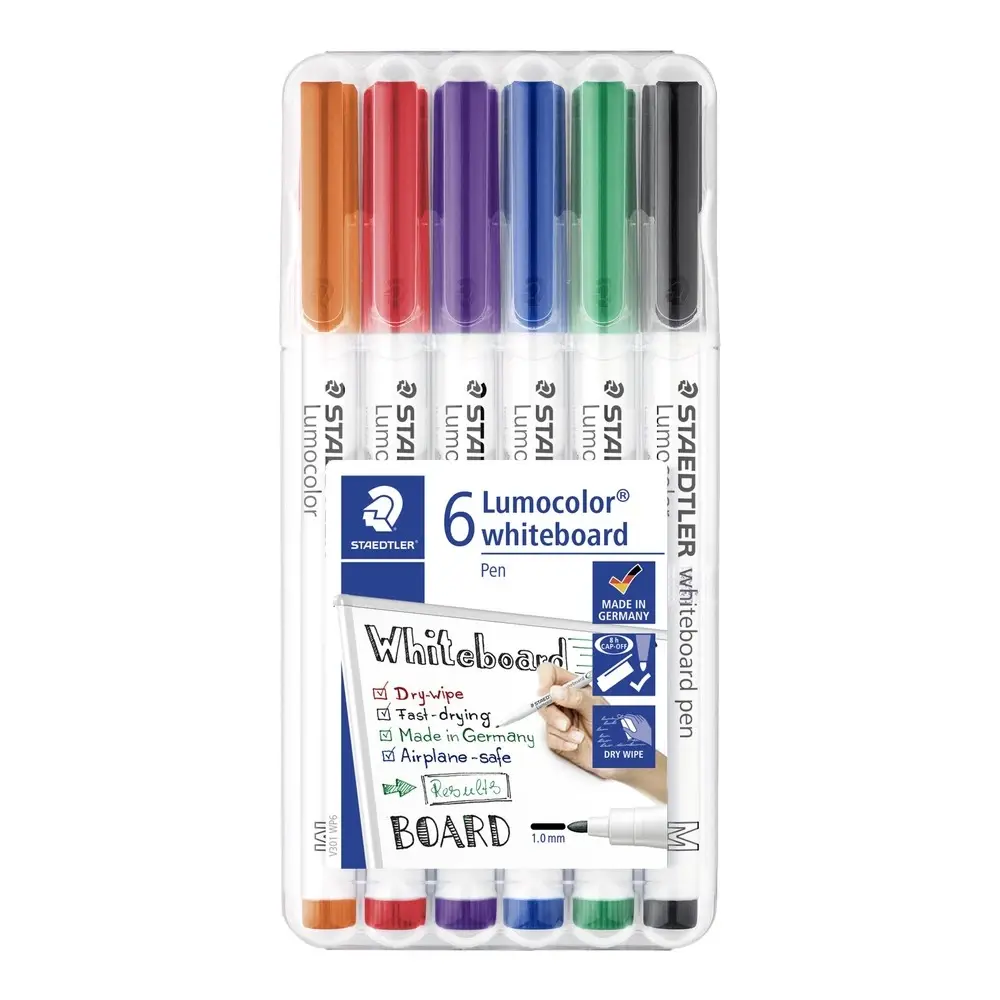 Whiteboardmarker Staedtler 6 asst farver 1mm